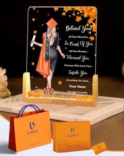 Personalized Name Graduation Gifts Custom Night Light LED Table Lamp Portrait Creator for Her 2026 University High School Keepsake(Girl H) by UUBAO