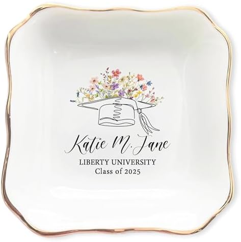 Personalized Graduation Gift Jewelry Dish - Customized High School Graduate Gift - Graduation Gift for Her - High School Graduate Gifts for Best Friend Daughter by ZISOL26HZ