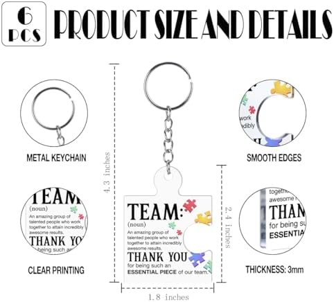 Team Appreciation Gifts Bulk for Coworkers Employee Staff Keychains - Image 2