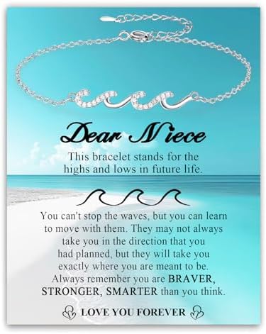 Gifts for Women, Cool Waves Bracelet Christmas Birthday Gift for Happy Birthday 21st, 30th, 40th, 50th, 60th Birthday Gift Ideas for Women Ladies Bestie Friend Sister Mom Daughter Wife Grandma by Unknown