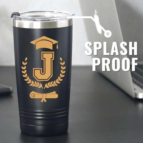 Onebttl Graduation Gifts 2026 - Graduation Stainless Steel Tumbler with Initial, Funny Initial Tumbler as Graduation Party Supplies, Graduation Decorations, Back to School for Her and Him - A - Image 5