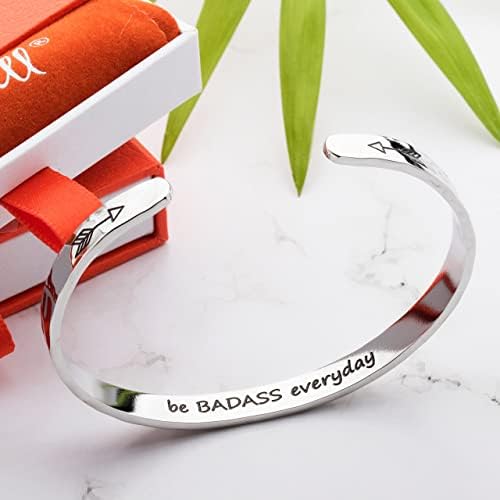Carviell Bracelets for Women – 100+ Meaningful Engraved Messages – Solid 316L Surgical Stainless Steel Cuff Bracelet – Gift Ready - Image 3