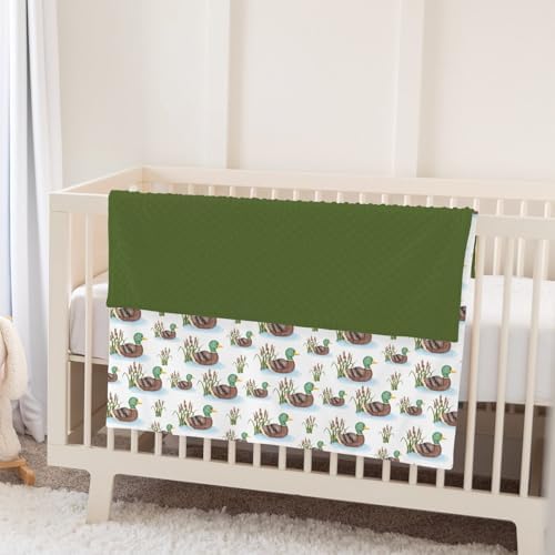 Cute Mallard Ducks Baby Blankets for Girl Boy Wild Duck Lake Soft Mink Dotted Backing Double Layer Swaddle Receiving Blanket Hunting Ducks Birds Bed Throws for Newborn Infant Toddler Nursery 30x40 - Image 5