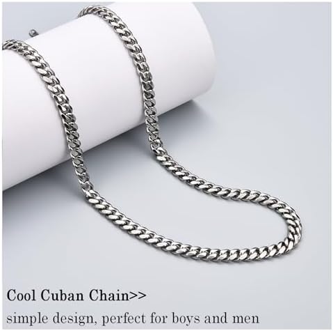 6MM Cuban Link Chain Necklace Jewelry Gifts for Teen Boys Men Him - Image 4