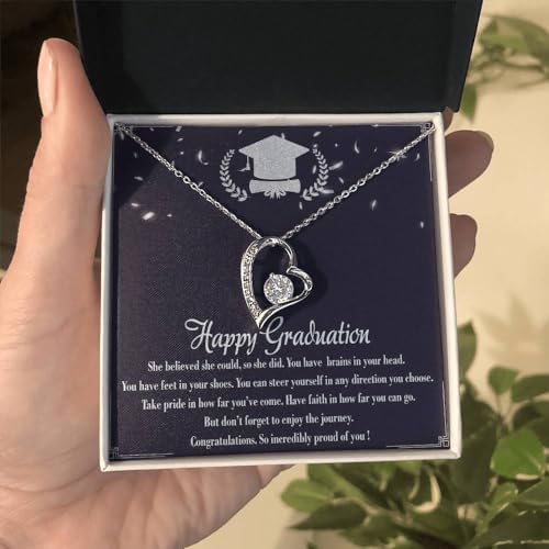 VIRAGIL 2023 Graduation Gifts for Her, Class of 2024 Love Knot Sterling Silver Pendant Necklace Senior College Graduation Jewelry Gifts for Girl Daughter - Image 4