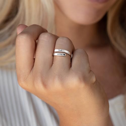 Yesteel S925 Sterling Silver Hug Ring for Women Teen Girls, Adjustable Ring Jewelry Mothers Day Birthday Gifts for Daughters Mom Sister Wife Friends Grandma - Image 3