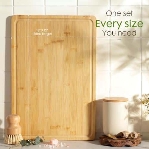 Astercook Nature Bamboo Cutting Boards for Kitchen - Image 2