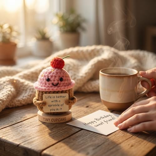 Emotional Support Gifts for Women - Positive Crochet Cupcake W/ 30 Uplifting Affirmation Cards | Birthday Gift for Women Friendship, Best Friend, Bestie, Teen Girls, Classmates, Daughter Birthday - Image 5