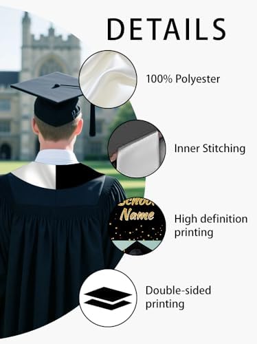 Personalized Graduation Stole Sash Custom Class of 2026 Congratulation Graduation Gifts with Photo - Image 4