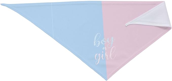 He Or She What Will It Be? Gender Reveal/Baby Announcement Dog Bandana,Pet Neckerchief for Pets Daily Wear Photo Prop Party Supplies (Sequins)