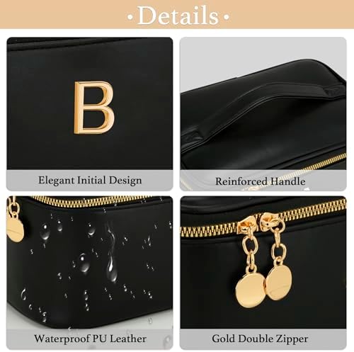 Personalized Initial Travel Makeup Toiletry Bag Gifts for Women - Image 6