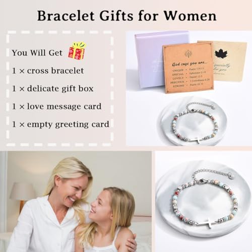Christian Gifts for Women Girls, Religious Cross Bracelet - Image 4