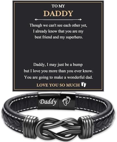 Love You Forever Infinity Leather Bracelet Gifts for Men Him Teen Boys by FIEEFX