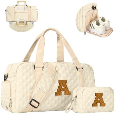 Gifts for Women & Girls, Initial Travel Duffel Bag, Weekender Bag Dance Bag by Elilier