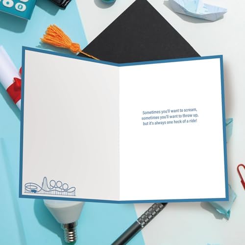 Life is Like a Roller Coaster Graduation Card – Funny Congrats Grad Card, Humorous Graduation Gift for Him or Her, High School or College Card with Envelope - Image 2