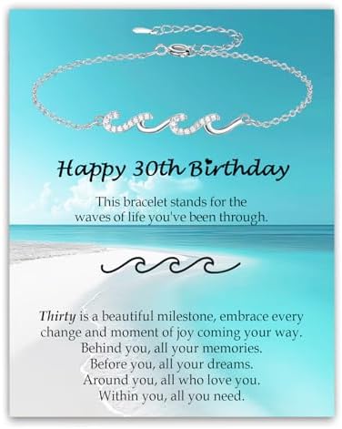 Gifts for Women, Cool Waves Bracelet Christmas Birthday Gift for Happy Birthday 21st, 30th, 40th, 50th, 60th Birthday Gift Ideas for Women Ladies Bestie Friend Sister Mom Daughter Wife Grandma by Unknown