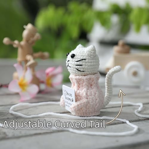 Positive Crochet Cat Animals Mothers Day Gifts Teacher Women Coworker Gifts for Women Sister Daughter Kid – “You are Pawsome” Emotional Inspirational Support Birthday Thank You Gift - Image 3