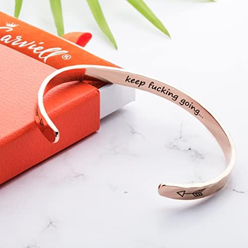 Carviell Bracelets for Women – 100+ Meaningful Engraved Messages – Solid 316L Surgical Stainless Steel Cuff Bracelet – Gift Ready - Image 3