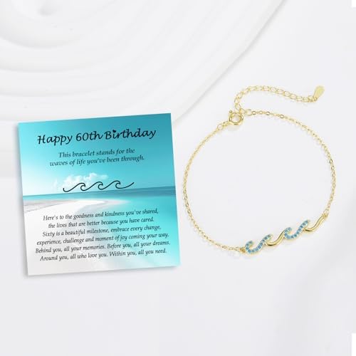 Wave Bracelet Gifts for Women, Silver Gold Waves of Life Bracelet Christmas Birthday Gift for Friend Daughter Mom Granddaughter Niece Bestie BFF Sister - Image 6