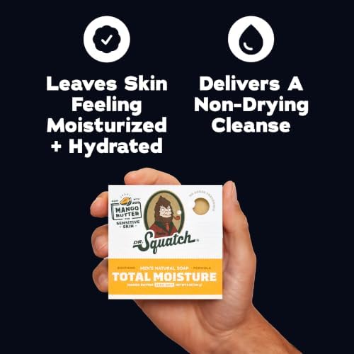 Dr. Squatch Total Moisture Natural Men’s Bar Soap, Soap Bar (5oz, 3-Pack) - Image 2