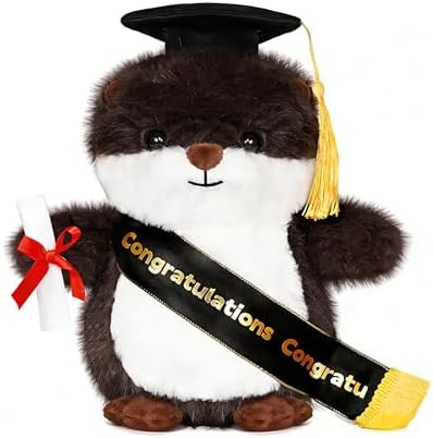 Graduation Decorations 2026 Otter Plush，9.45 Inch Class of 2026 Graduation Plush Otter Stuffed Animal,Cute Graduation Gifts for Kindergarten, High School, and College Graduates (Otter) by TmrselkGraduationGiftsDecor