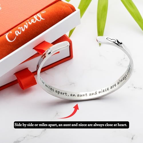 Carviell Bracelets for Women – 100+ Meaningful Engraved Messages – Solid 316L Surgical Stainless Steel Cuff Bracelet – Gift Ready - Image 3