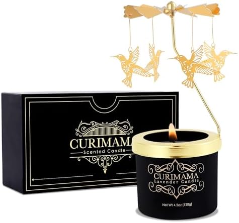 Curimama Lavender Soy Candle with Rotating Hummingbird by Curimama