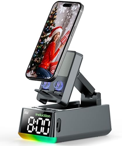 Bluetooth Speaker Birthday Gift for Men:Induction Cell Phone Stand Gray by CHIFENCHY