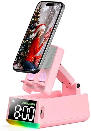 Bluetooth Speaker Birthday Gift for Women:Induction Cell Phone Stand Pink by CHIFENCHY