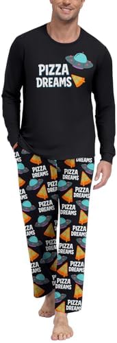 PrinStory Men's Pajama Sets Loungewear Sleepwear Pjs Lightweight Long Sleeve Shirts & Bottoms Soft Comfy Sleep Sets S-2XL by PrinStory