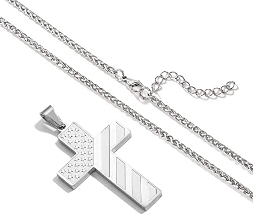 DuoDiner 18+2" Cross Necklace for Men Boys Christian Confirmation Gifts - Image 4
