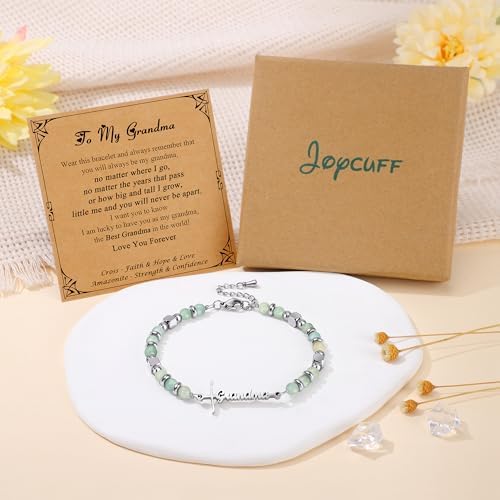 Gifts for Women Faith Cross Bracelet, Unique Amazonite Bracelets for Women - Image 6