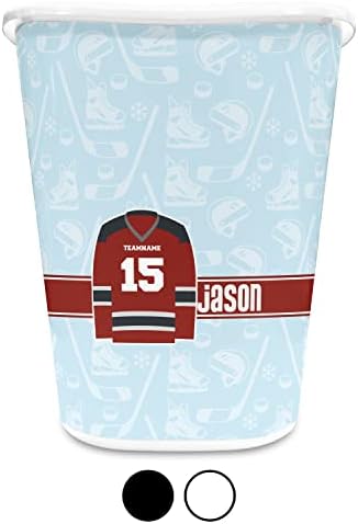 Personalized Hockey Waste Basket - Single Sided (White) - Image 4