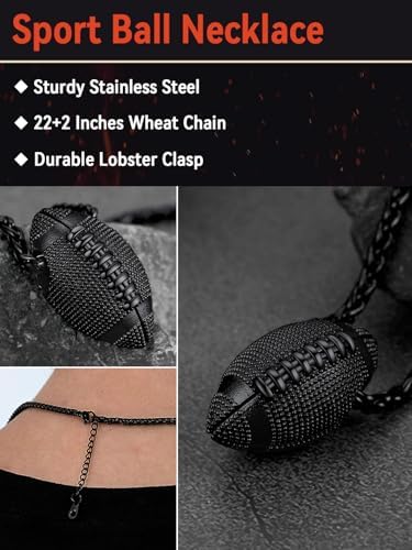 FaithHeart Sports Necklace for Men Women, Stainless Steel Gold Plated 3D Football/Soccer/Basketball/Volleyball Pendant Jewelry with Delicate Gift Packaging - Image 5