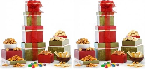 Broadway Basketeers 4 Box Gourmet Food | Tower Snacks | for Women, Men, Families, College – Delivery for Holidays, Appreciation, Thank You, Christmas, Corporate, Get Well Soon Care Package (Pack of 2) by BroadwayBasketeers