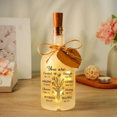 Christian Gifts for Women, Christian Bottle Night Light with Bible Verse - Image 3