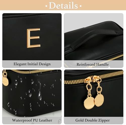 Personalized Initial Travel Makeup Toiletry Bag Gifts for Women - Image 6