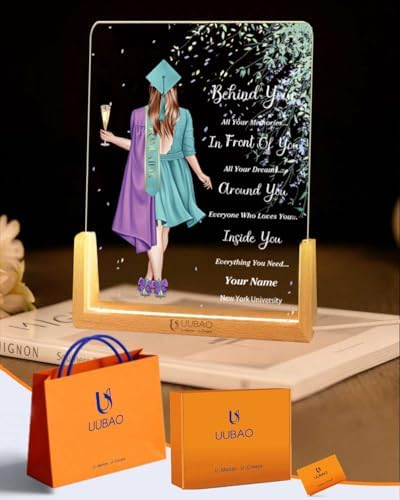 Personalized Name Graduation Gifts Custom Night Light LED Table Lamp Portrait Creator for 2026 University High School Keepsake(Girl A) by UUBAO