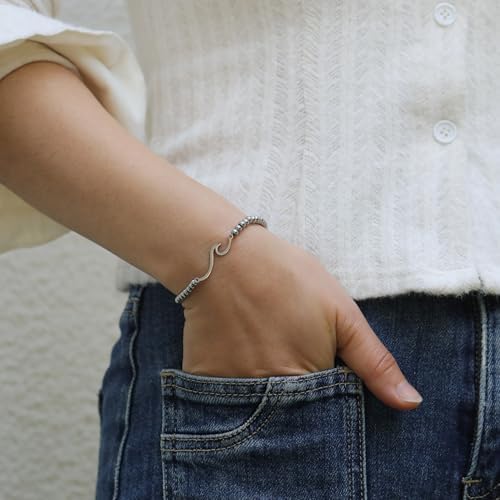 RZKING Graduation Gifts for Women, Dainty Silvery Beaded Bracelet for Women - Image 5