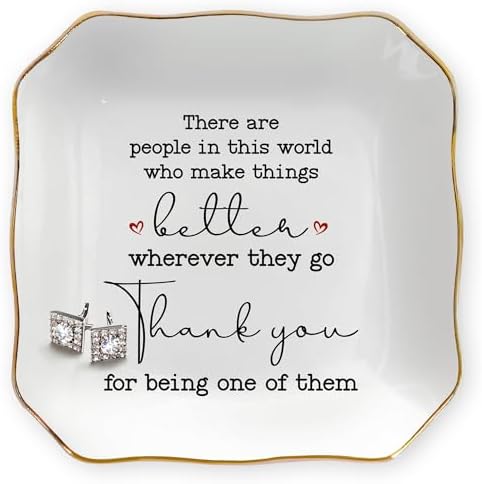 OASSIE Thank You Gifts for Women, Retirement Gifts - 4x4 Ceramic Dish Tray by Oassie