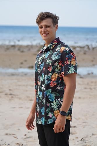COOFANDY Men's Hawaiian 2 Piece Outfits Floral Button Down Shirt and Shorts Vacation Outfits Summer Beach Matching Set - Image 2