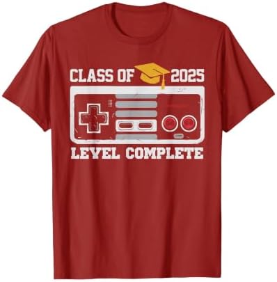 Class of 2025 Level Complete Video Gamer Senior Graduation T-Shirt by Unknown