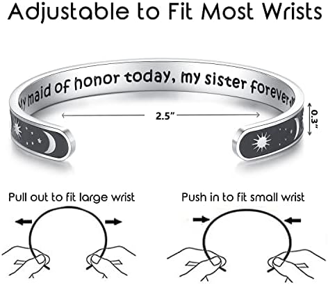 TONY & SANDY Inspirational Bracelets for Women Teen Girls Personalized Gifts for Daughter Granddaughter Mom Sister Friends Stainless Steel Engraved Cuff Birthday Easter Christmas - Image 4