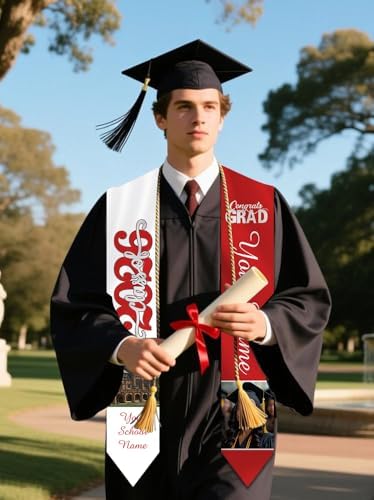 Personalized Graduation Stole Sash Custom Class of 2026 Congratulation Graduation Gifts with Photo - Image 6