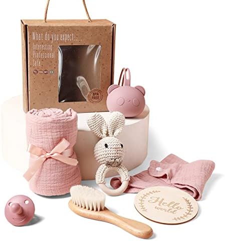EERKEOD Baby Gift Set for Newborn New Baby Gift Set - Newborn Baby Essentials Baby Bath Set with Baby Blanket Baby Rattle - New Born Baby Girls Gift & Baby Boy Gifts for Baby Shower by EERKEOD