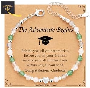 2026 Graduation Gift for Her, Graduation Bracelet Natural Stone Beads Bracelets Middle High School College 5th 8th Grade Grad Jewelry Gifts for Women Girls by VULETO