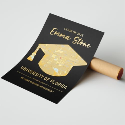Personalized Map Print College Graduation Gift For Son, High School Graduation Map For Daughter From Mom and Dad, Grads Class of 2026 Sign Room Décor, Custom Gift For Friends Design 5 - Image 5