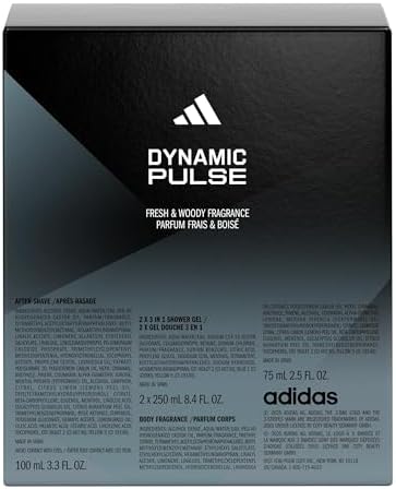 Adidas Dynamic Pulse Aftershave Giftset - 1.6 fl oz EDT + 2.5 fl oz + 8.4 fl oz + 13.5 fl oz Shower Gel, Notes of Mint, Apple, and Wood, Men's Fragrance, Long Lasting, Sporty - Image 6