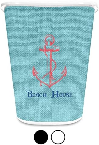 Personalized Chic Beach House Waste Basket - Single Sided (Black) - Image 4