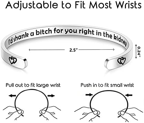 TONY & SANDY Inspirational Bracelets for Women Teen Girls Personalized Gifts for Daughter Granddaughter Mom Sister Friends Stainless Steel Engraved Cuff Birthday Easter Christmas - Image 4